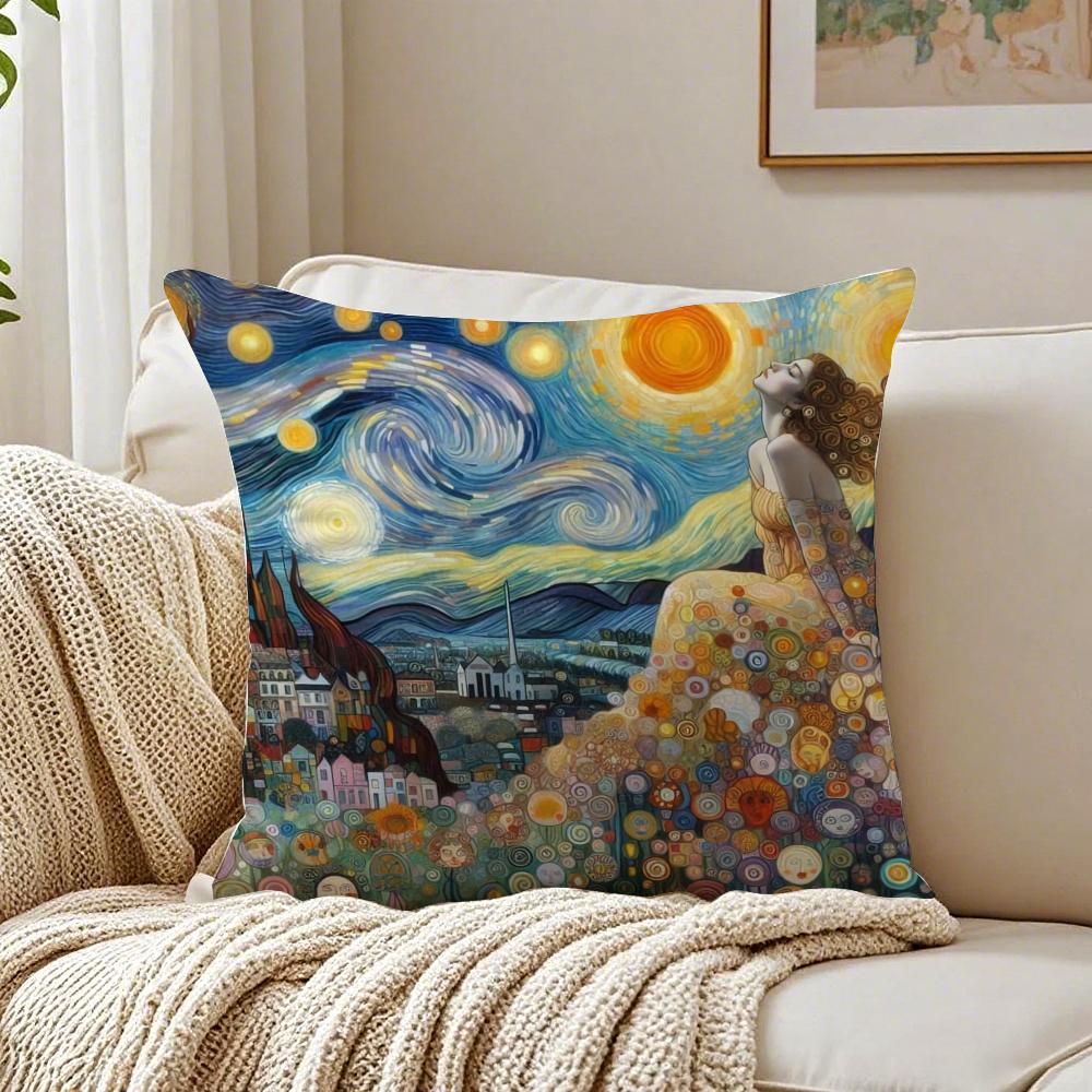 Nouveau Austrian Art GGustav Klimt Cushion Cover Pillowcase Antidustmite living Room Sofa Decor Cushion Room