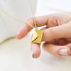 Valentine's Day Love you Secret Hidden Message Pendant Necklace Stainless Steel Can Open Photo Frame Envelope Necklace