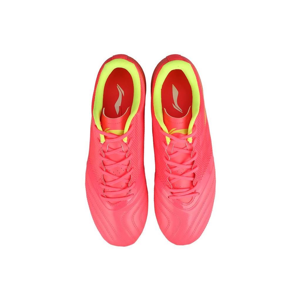 Li Ning Iron MG Multi Ground Artificial Turf Coverage Soccer Shoes Men's Neon Red ASFR001-1