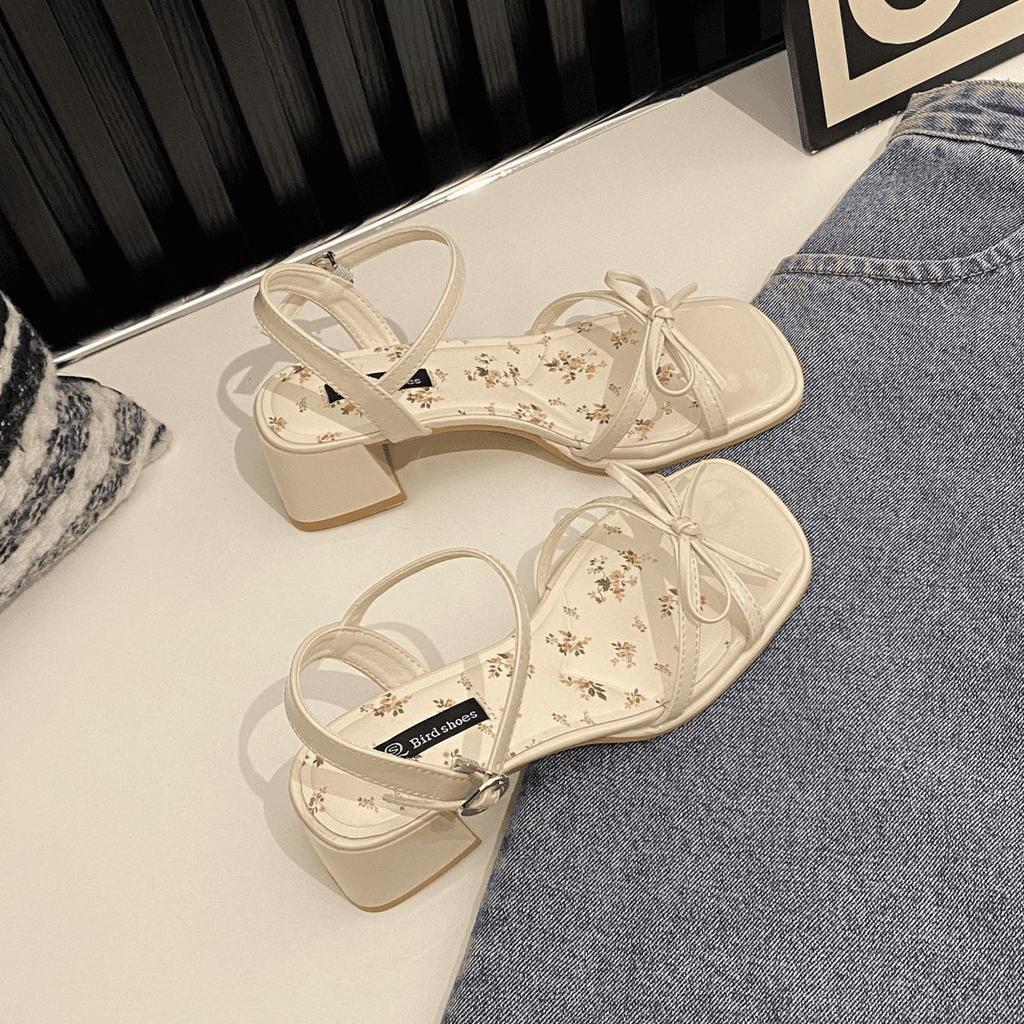 2025 New Summer French Roman Sandals Women's Super Fire Beautiful Versatile Not Tired Feet Wear with Skirt High Heels