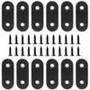 12PCS 40x16mm/1.6” X 0.6” Stainless Steel Flat Brace Black Straight Metal Brackets  Wood Beams