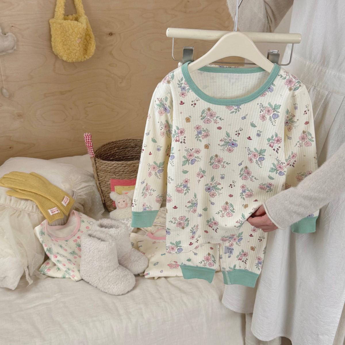 

Girls Tagless Pure Cotton Long Sleeve Pajama Set for Toddlers 80