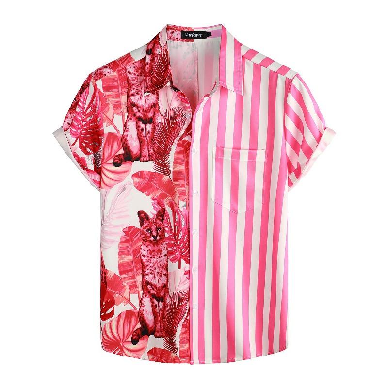Summer Men's Vocation Lapel Camisa 3d Printed Casual Breathable Hawaiian Shirts Fashion Men Women Tops Beach Short Sleeve Blouse