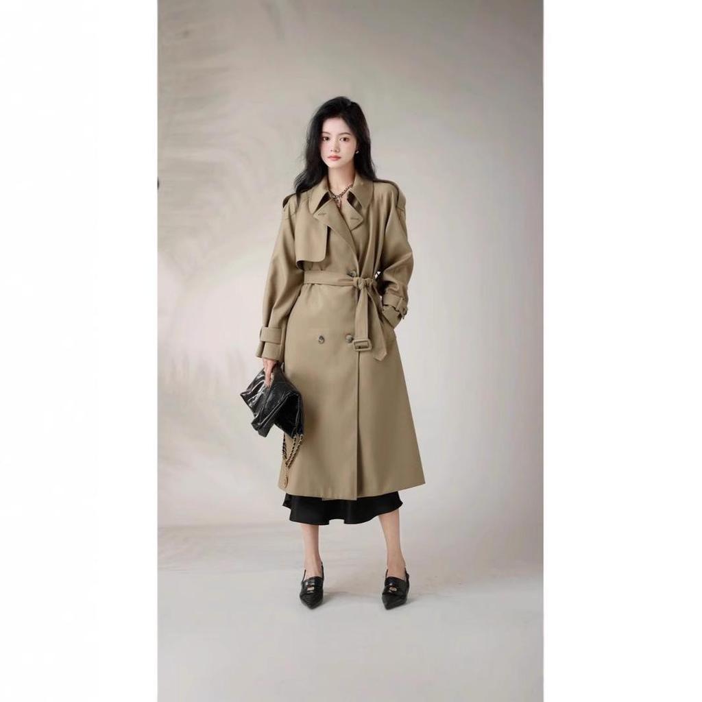 Mid-Length Hepburn Style Women's Trench Coat - Spring & Autumn 2024 Collection