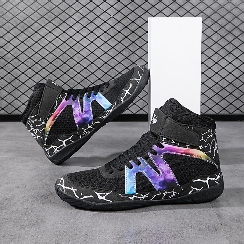 High quality men boxing shoes comfort soft mesh breath sneakers sizes 39-46 high cut ultra light professional wrestling boots