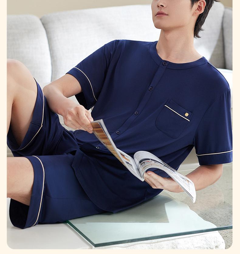 Xuan Liang Modal Pajamas Men's Summer Short-sleeved Shorts Set