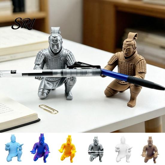 Abstract Knight Desk Organizer Terracotta Warrior Decor, 3D Printed Soldier Pen Stand for Holder Office, Creative Ancient Pencil Holder, Home
