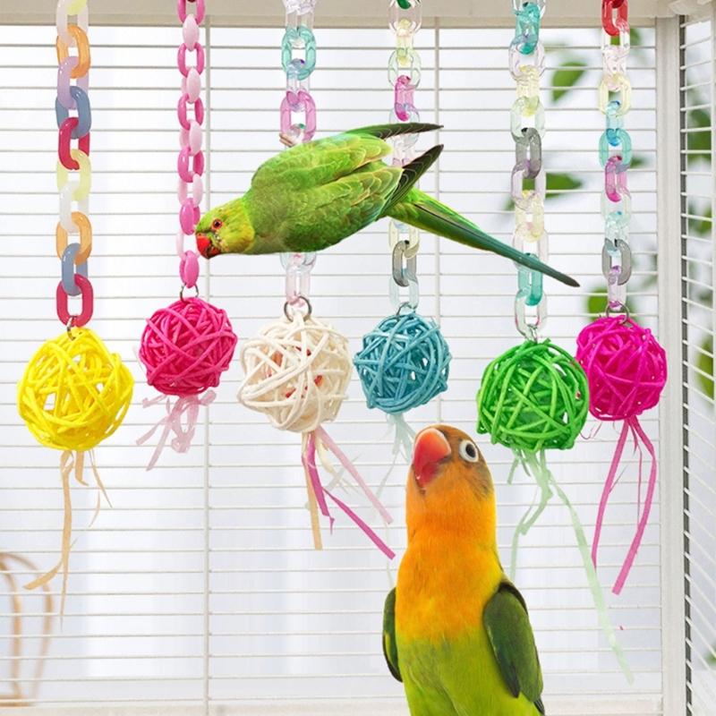 5 Pieces Interactive Ball Parrots Swing For Cage Enrichment Durable Swing Exercise Accessory