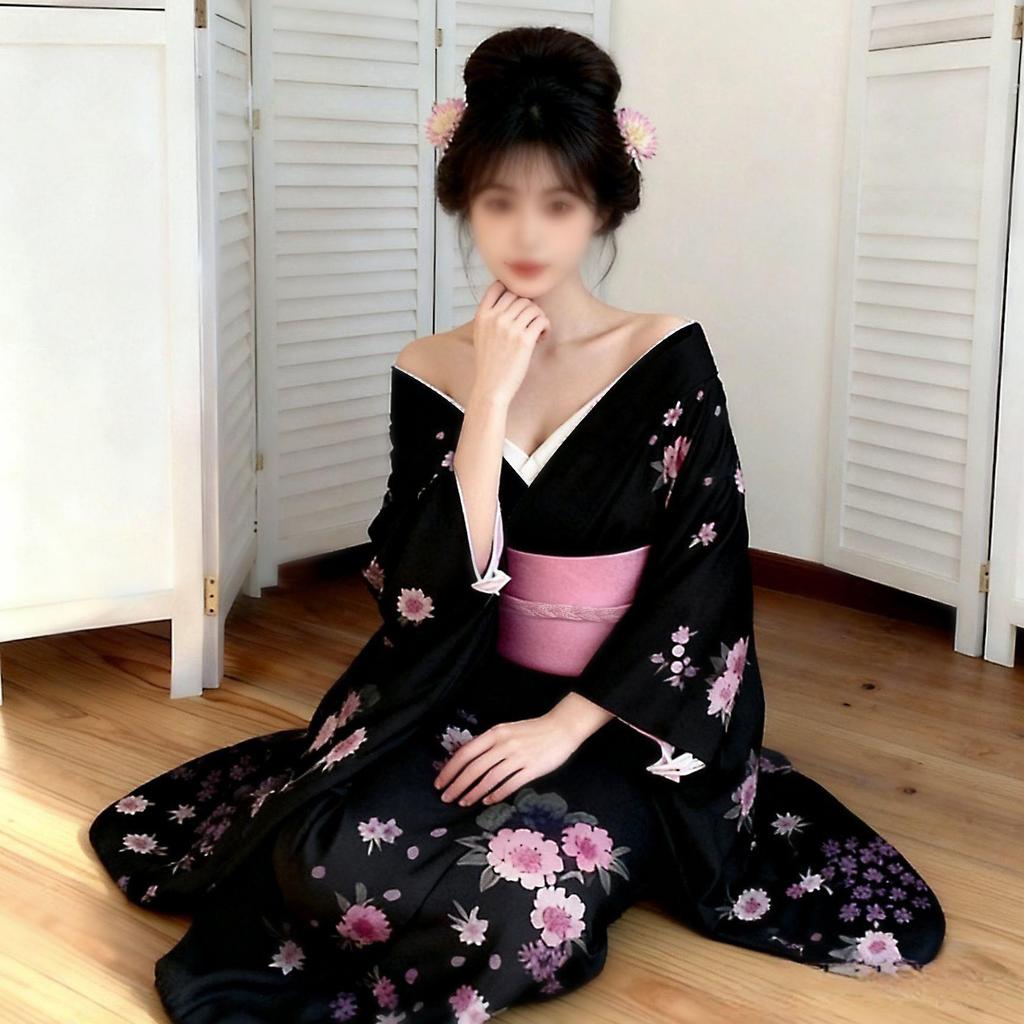 Dámské japonské kimono a yukata šaty pro formální fotografování