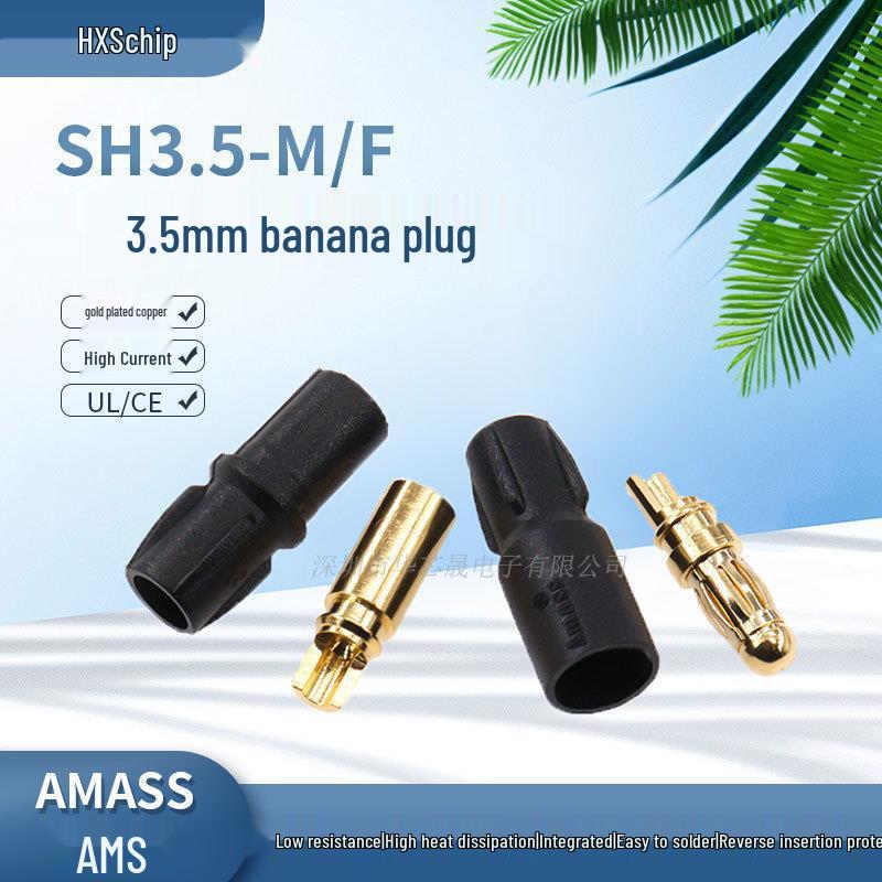Ams Gold-Plated 3.5mm Banana Plug Connector for ESC Model Airplane Motors
