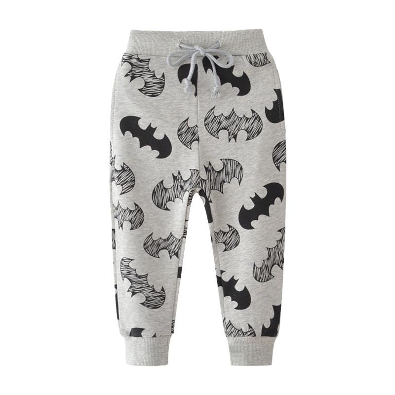 Boys Printed Sports Cotton Terry Long Pants with Cuffed Hem - Autumn/Winter Children s Clothing 2T (90 cm)