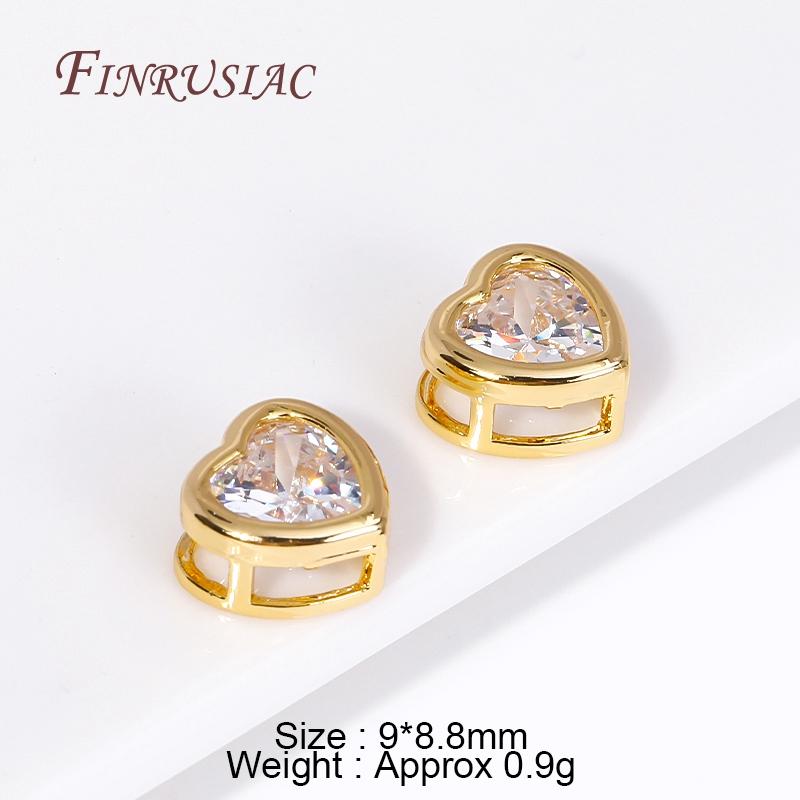 Trendy 18K Gold Plated Brass with Zircon Round/Heart Spacer beads,Separators For Beads,DIY Jewelry Making Supplies Wholesale