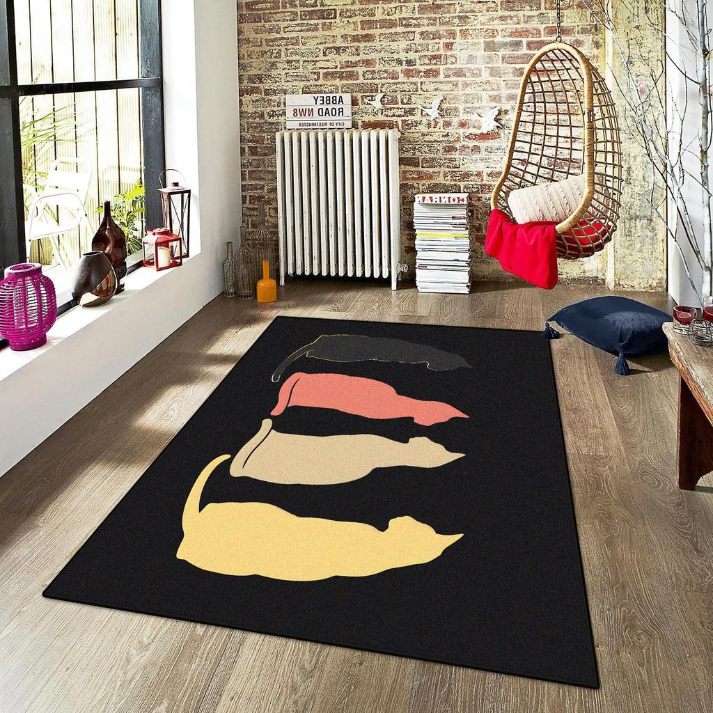 Cute Cat Carpet Minimalist Design Cat Line Room Decorative Modern Rug Home Decor Non-Slip Cloakroom Floor Mat Room Aesthetic
