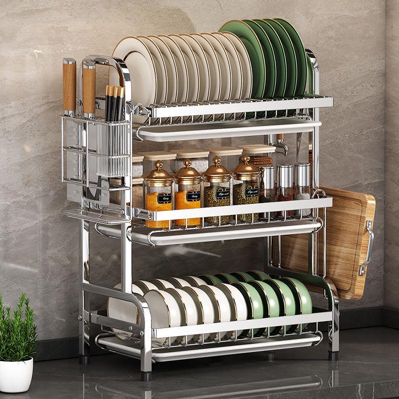 Multi-Functional Stainless Steel Kitchen Storage & Draining Rack