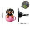 2D flat cup dog car vent clip decorative diffuser (fragrance not included), car interior decoration, aromatherapy clip, ideal for holiday gifts