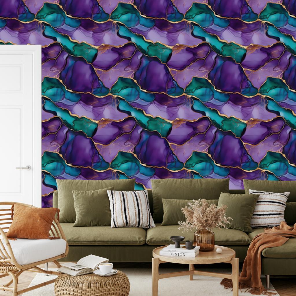 Ink Violet and Indigo Wallpaper for Living Room and Bedroom 50x1000