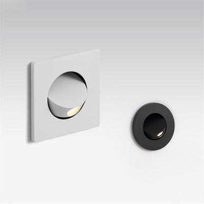 3W LED Indoor Wall Lamp Embedded Reading Bedside Lamp Hidden Foot 360 Degree Rotating Aisle Corner Wall Light Decorative Sconce