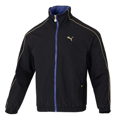 Logo Running Fitness Training Fashion Casual Striped Stand Collar Jacket Men Jacket Black 631414-01