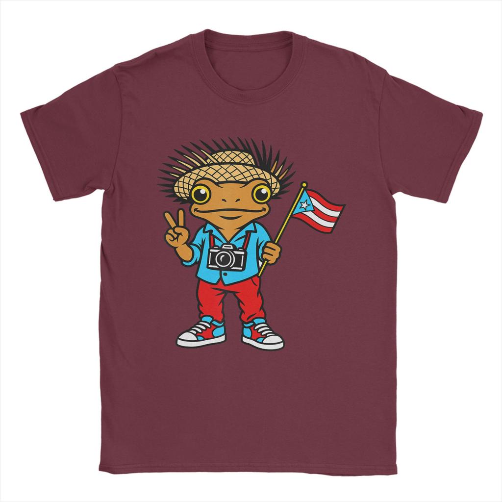 Bad Bunny Puerto Rico Coqui Frog Boricua Puerto Rican Flag Taino Cotton T Shirt For Men TShirts Tee Shirt Oversize Clothes
