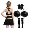 Girls Cheerleading Dress Sleeveless Crisscross Straps Hollow Back Letter Print Patchwork Bowknot Socks Set