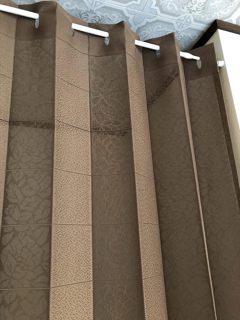 Accordion Room Heat Energy Adjustable 100 X 250 Flower KL31139 Curtain, Divider, Noren, Blocking, Saving, Length, Cm, Stripe, (Brown, CM516)