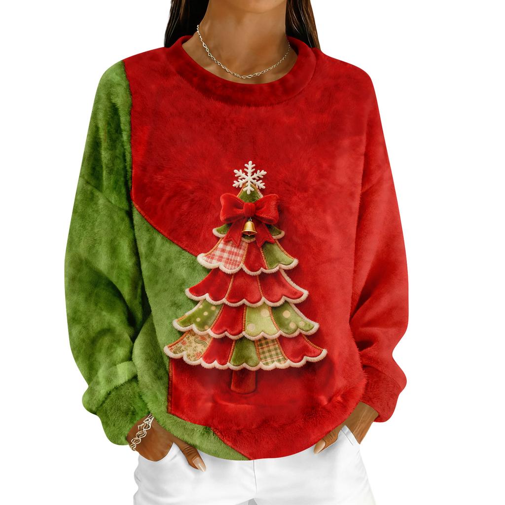 Dammode Fleece Hoodie Långärmad Rund Hals Casual Bekväm Lös Passform Lättviktig Dam-Hoodie