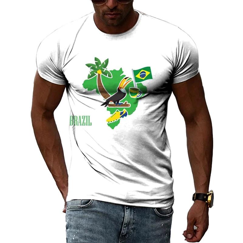 Brazilská vlajka 3D tisk triček letní pánské a dámské krátké rukávy ležérní trička módní streetwear Harajuku tričko dětské topy oblečení