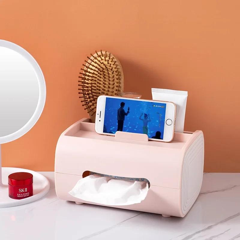 Large Tissue Box Home Living Room Pumping Box Creative Simple Multifunctional Tissue Tube Remote Control Storage Box