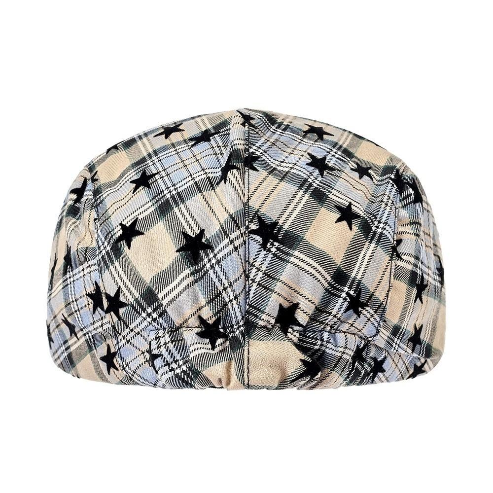 Y2k Plaid Women's Beret Vintage Painter Cap Trend Newsboy Cap  Streetwear