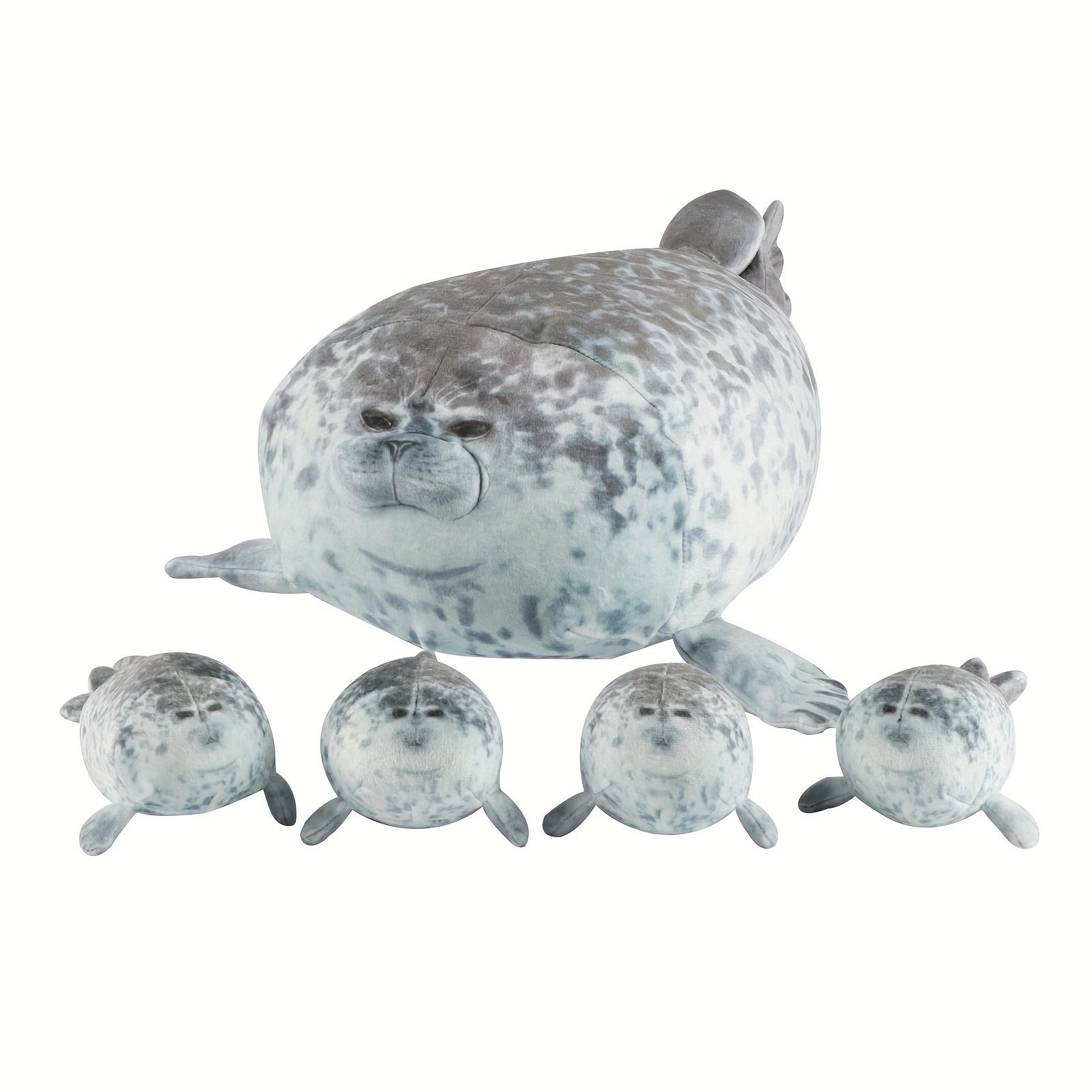 40 см Плюшевая подушка-тюлень-клякса Мама с четырьмя детенышами Тюлень Пухлый 3D Новинка Кукла морского котика Мягкая игрушка Подушка Подарки для детей Девочек