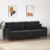 Vidaxl 3-Seater Sofa, Black, 180 Cm, Upholstered In Velvet
