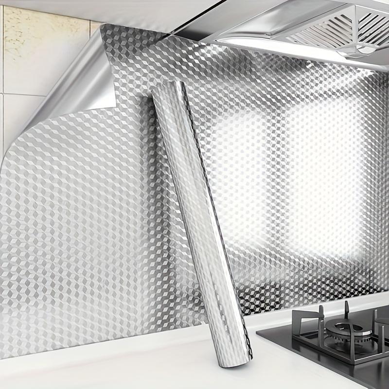 1 Rolle Hochtemperaturbeständige Aluminium-Küchenaufkleber Schubladeneinlagen Küchendekor Küche Wasserdicht, Feuchtigkeitsbeständig, Ölbeständig Aufkleber