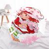 Strawberry Shortcake Inspired Auto-Open Close Umbrella with Strawberry Print - Portable 3-Fold Design, 8-Bone Iron Frame Outdoor Umbrella Fo