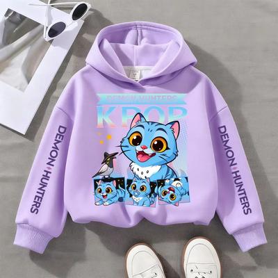 Haine pentru copii la modă drăguțe KPop Demon Hunters Fete Băieți Toamnă și Iarnă Hanorace Sport Casual Top Cald de Iarnă