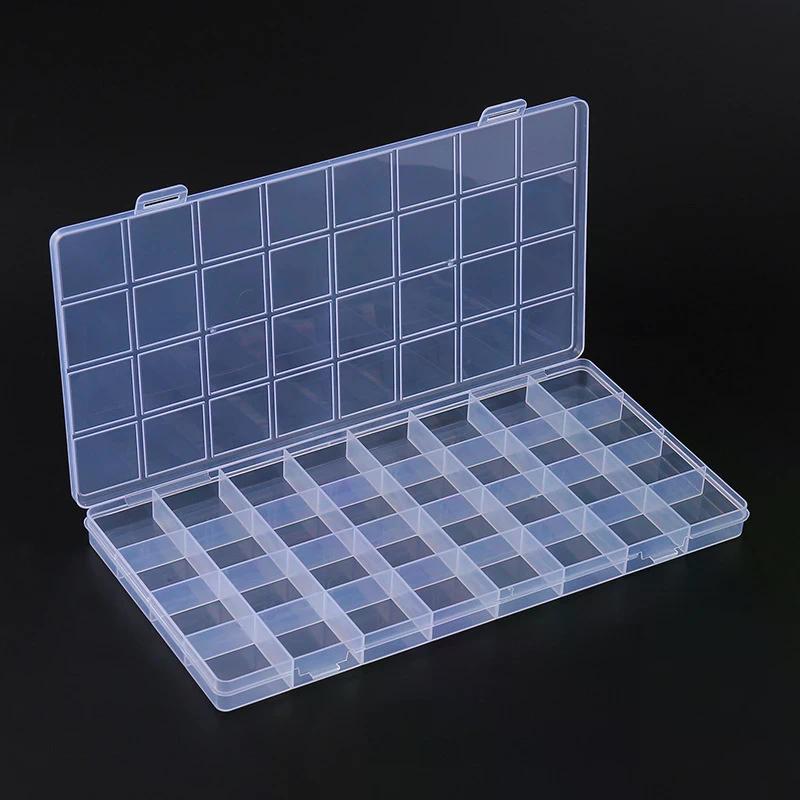 Case 32 Grid Compartment Plastic Transparent Storage Box Jewelry Earring Bead Screw Holder Display Organizer Container