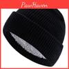 Daily Beanie Plush Unisex Hat Fur Lined Winter Hats For Men Women Keep Warm Knitted Hat Fashion Solid Ski Winter Cap