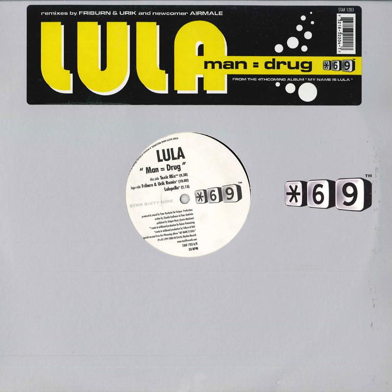 

12-дюймовая пластинка LULA - Man = Drug STAR1203 STAR SIXTY NINE 1999 США Танцевальная и Электронная Б/У