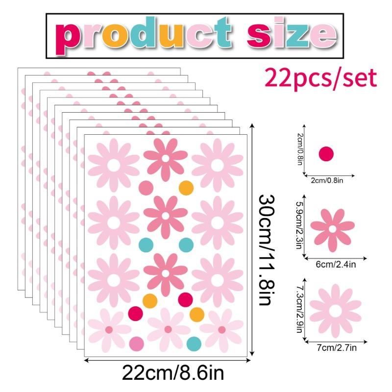 Daisy flower wall sticker Boho style refrigerator glass children's room kindergarten ring creation decorative wall sticker self-adhesive