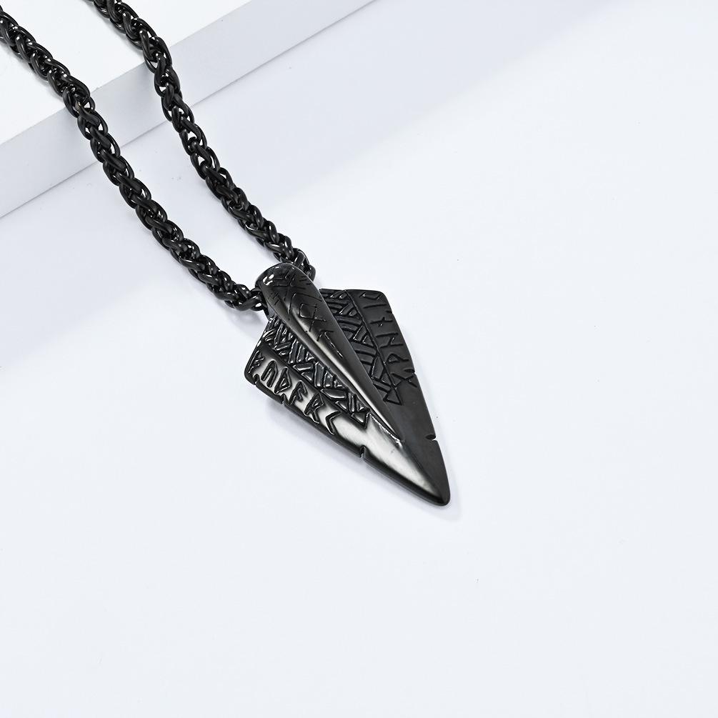 Norse Mythology Viking Symbols Titanium Steel Necklace Niche Personality Trendy Mens Cultural Symbol Pendant