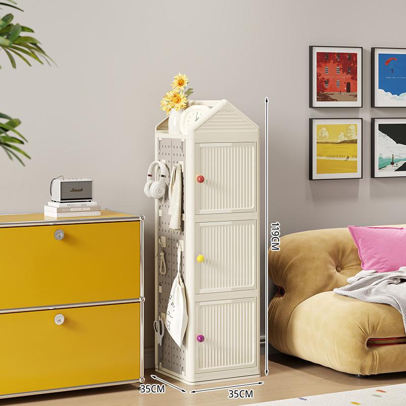 Rotatable Shelf Multi-Layer Plastic Storage Rack Kids Storage Toys Books Various Items Multifunctional Storage Cabinet Rotatable Book Storage Shelf