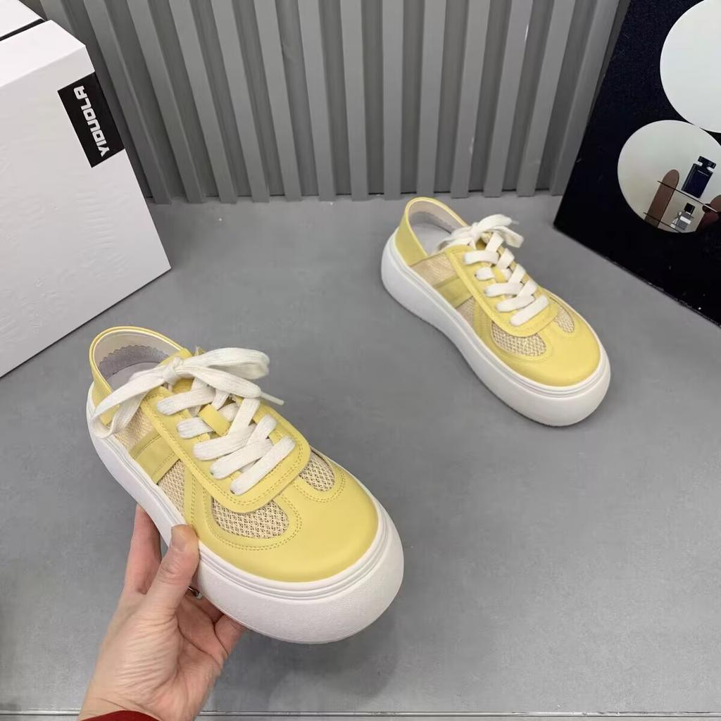 Niche design two wear thick-soled little white shoes women's 2025 summer new versatile breathable trend heightening casual board shoes