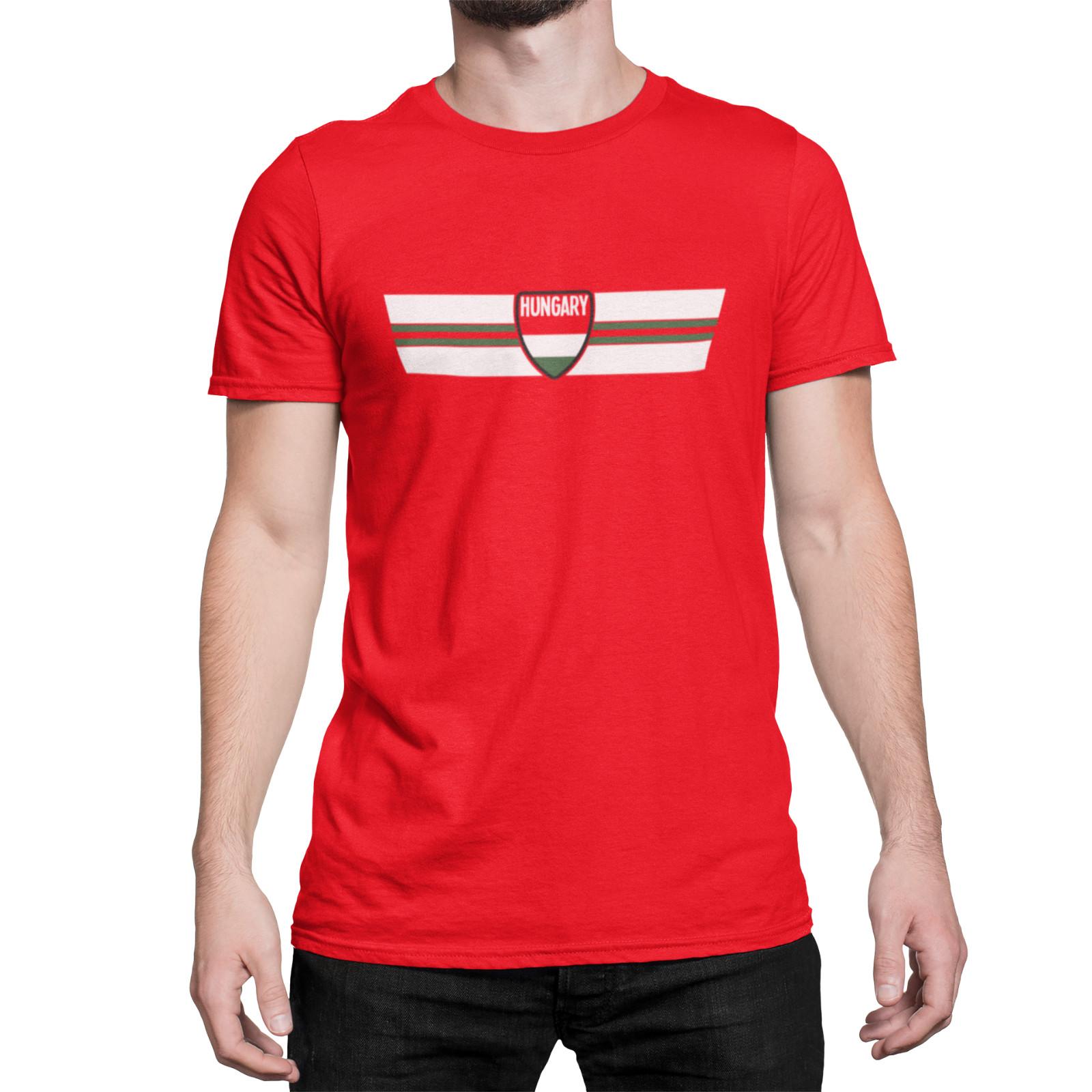 HUNGARY Retro Strip Mens Cotton T-Shirt Mens Womens Tees Top Football Sports S