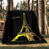 1 Stück Eiffelturm-Druck Outdoor Weiche Polyester-Flanell-Kuscheldecke Vielseitig für alle Jahreszeiten , Weich , Gemütlich , Warm All-Season gesteppte Decke ,