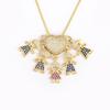 Nidin Personalized Gold Plated Boy Girl Kids Heart Pendant Zircon Necklace Mom Child Birthday Colar Mother's Day Gift Jewelry