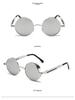 Versatile European-American Steampunk Metal Sunglasses with Spring Legs - Model 58028