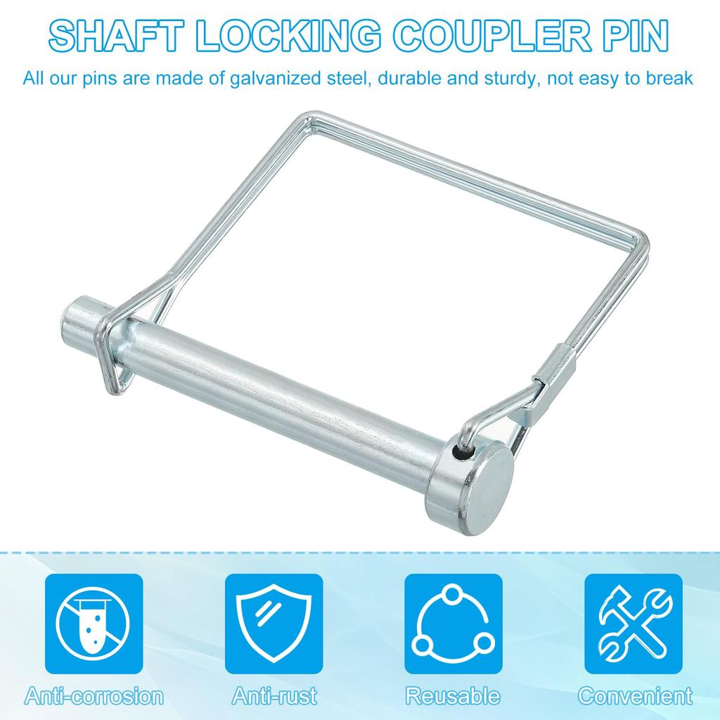 PATIKIL Trailer Coupler Pin 5/16x2-3/8" 6 Square Wire Lock Pin