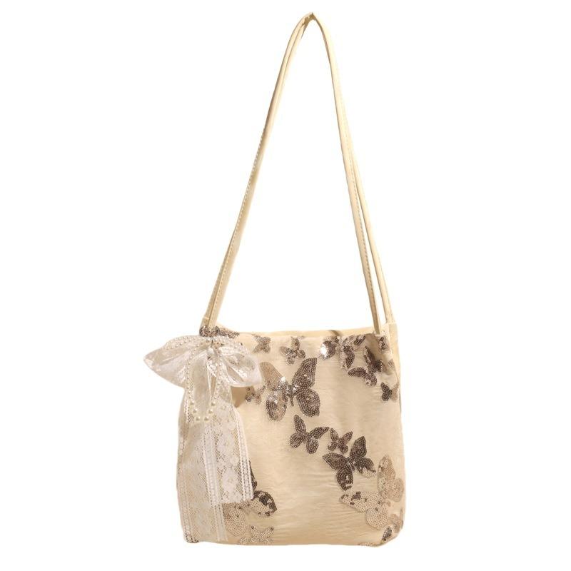 Embroidered canvas bag bag female lace fairy casual tote bag literary large-capacity versatile shoulder bag