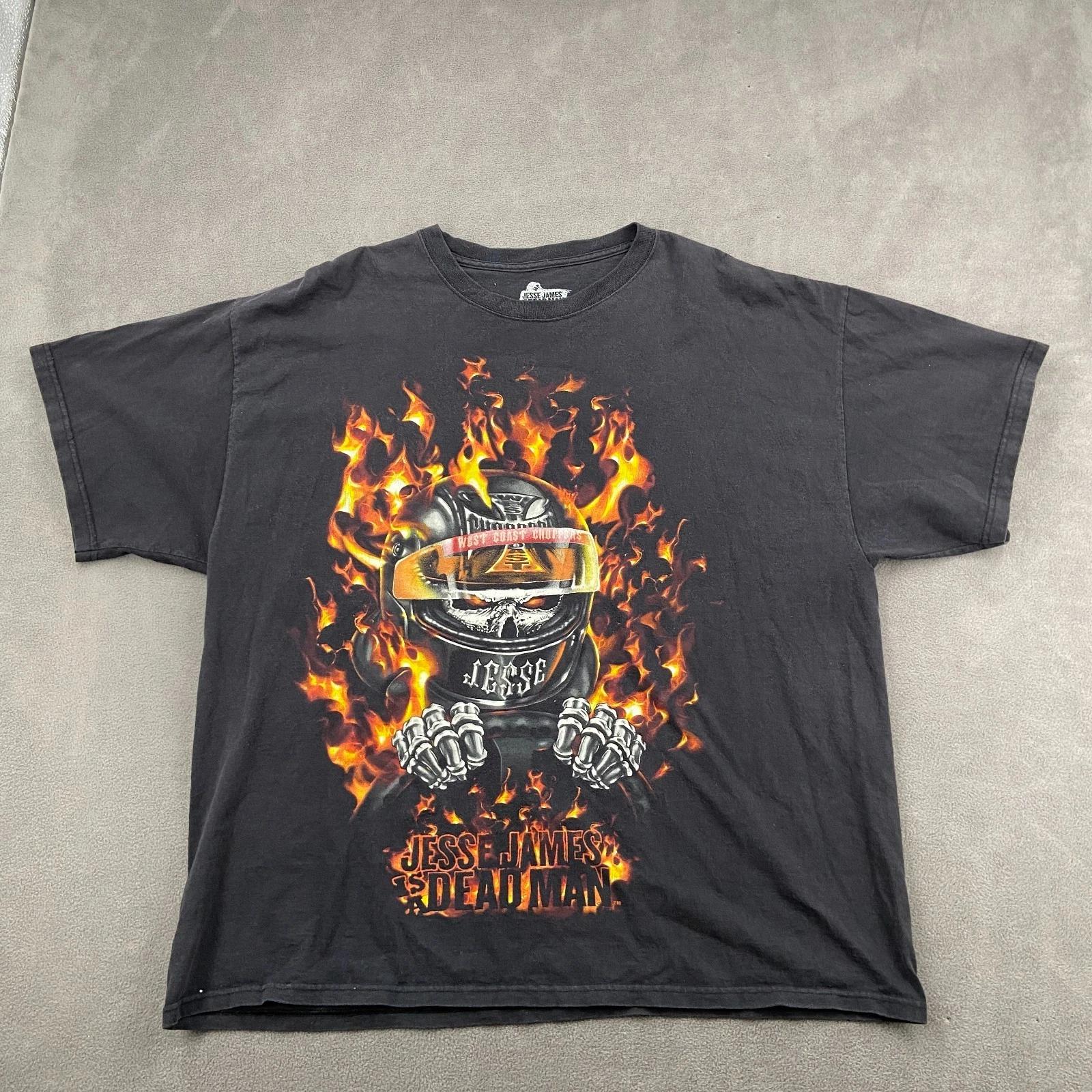 West Coast Choppers Jesse James Is A Dead Man T-Shirt Mens 2XL Black Graphic L