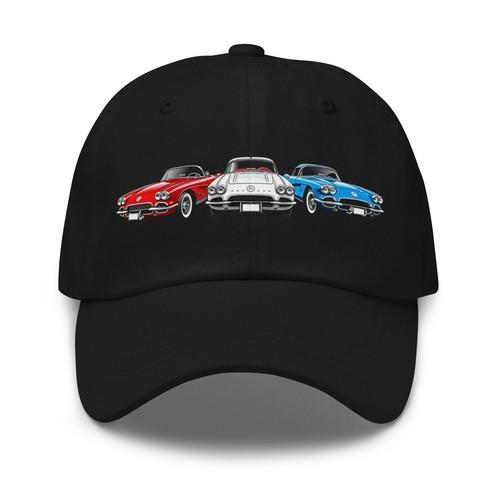 Vette Dad Hat Red White Blue Classic C Sports Car Cap