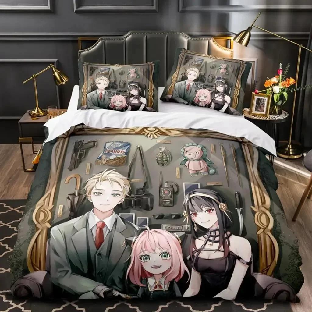 

SPY×FAMILY аниме одеяло постельное белье комплекты мультяшный пододеяльник наволочка полный размер королева король одеяло покрывало односпальная двуспальная кровать 70x133cm 2pcs